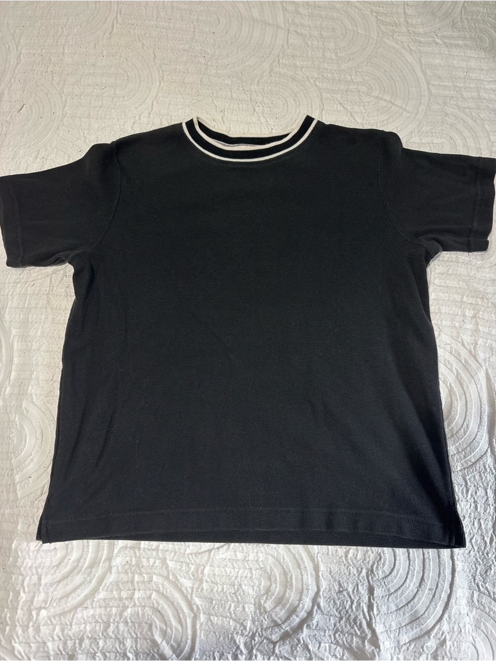 Cathy Daniels Black Short Sleeve Tee with White-Trim Collar
